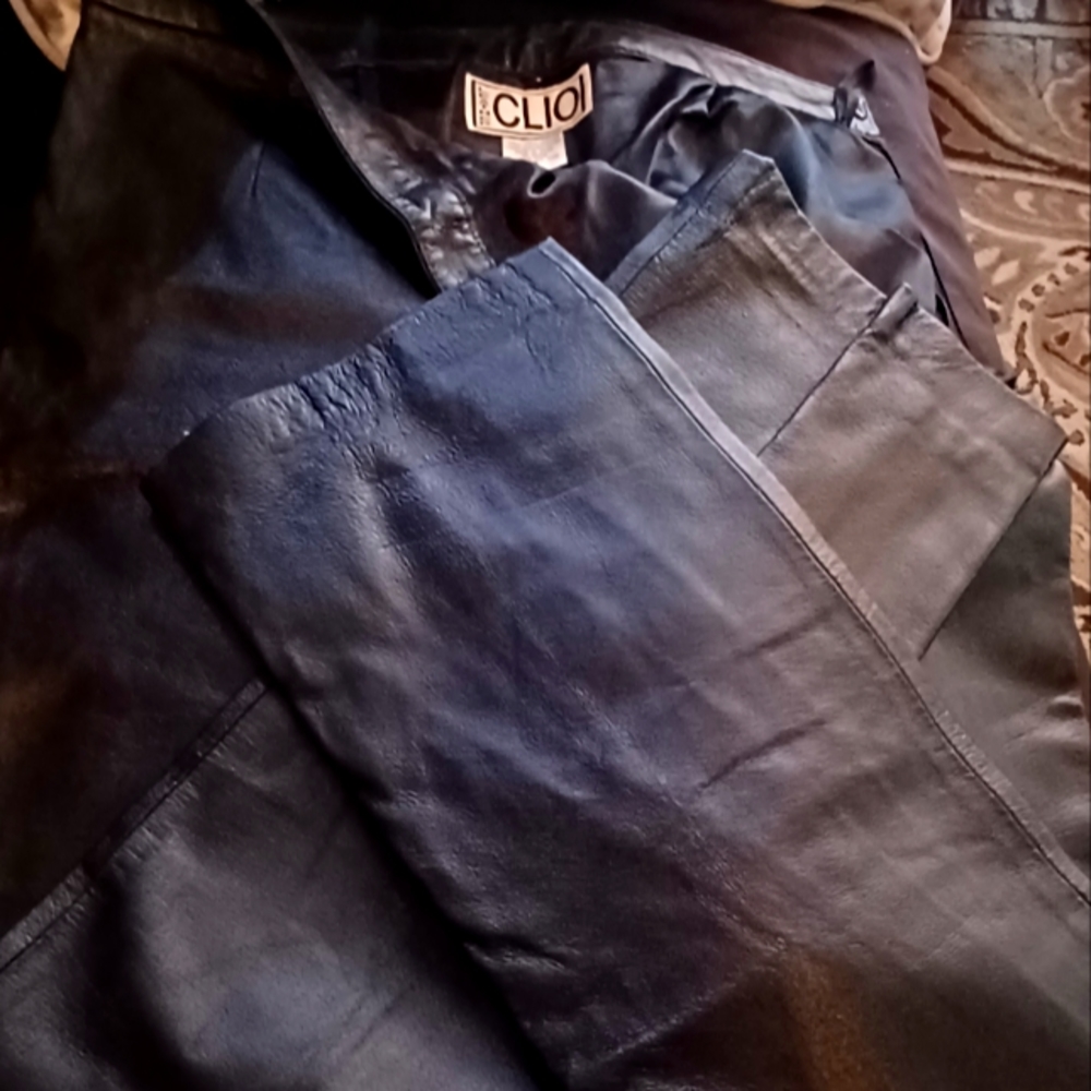 Clio 100% leather biker pants